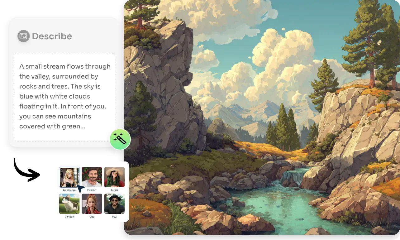 AI Anime Generator by Createimg.ai – transform photos and text into anime-style artwork with AI