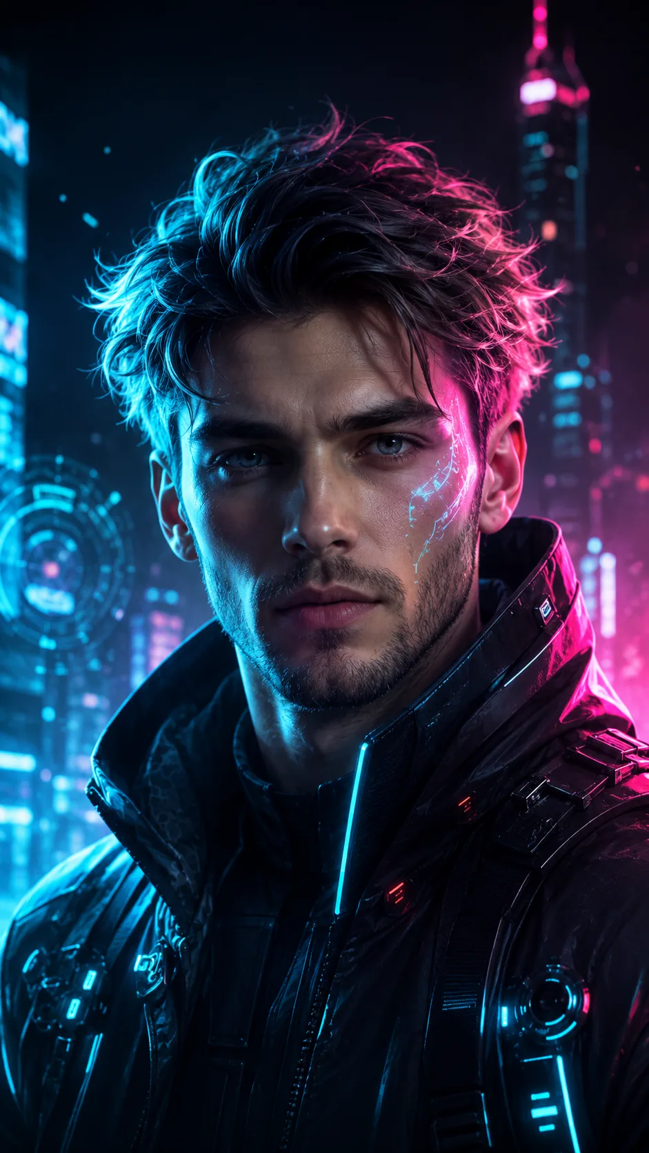 Ícone neon cyberpunk
