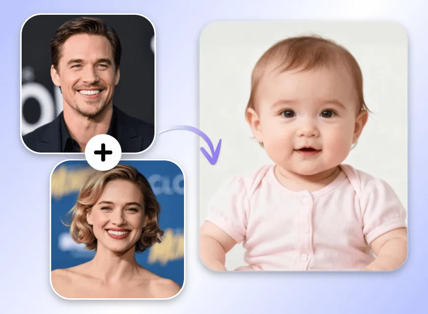 AI baby generator result – fun celebrity baby face prediction for social media