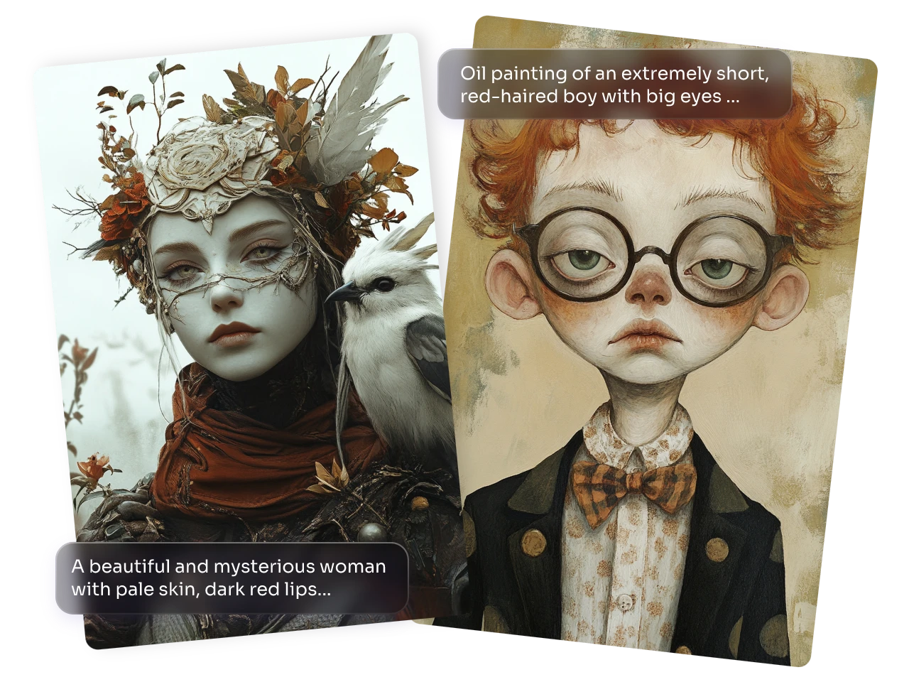 AI-generated fantasy character art showing a detailed warrior and mage design