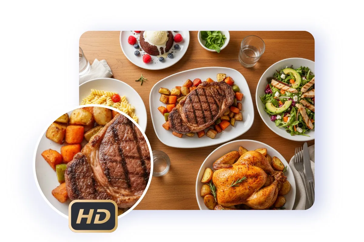 AI Food Generator by Createimg.ai – realistic AI food images for bloggers, restaurants, and marketers