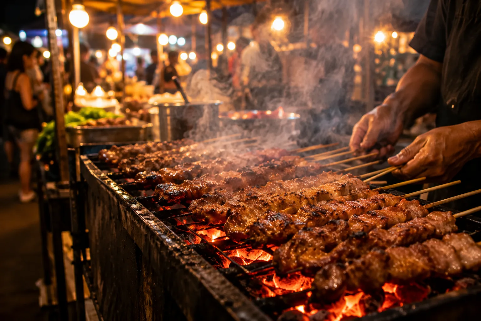 屋台グルメ · 夜市の串焼き