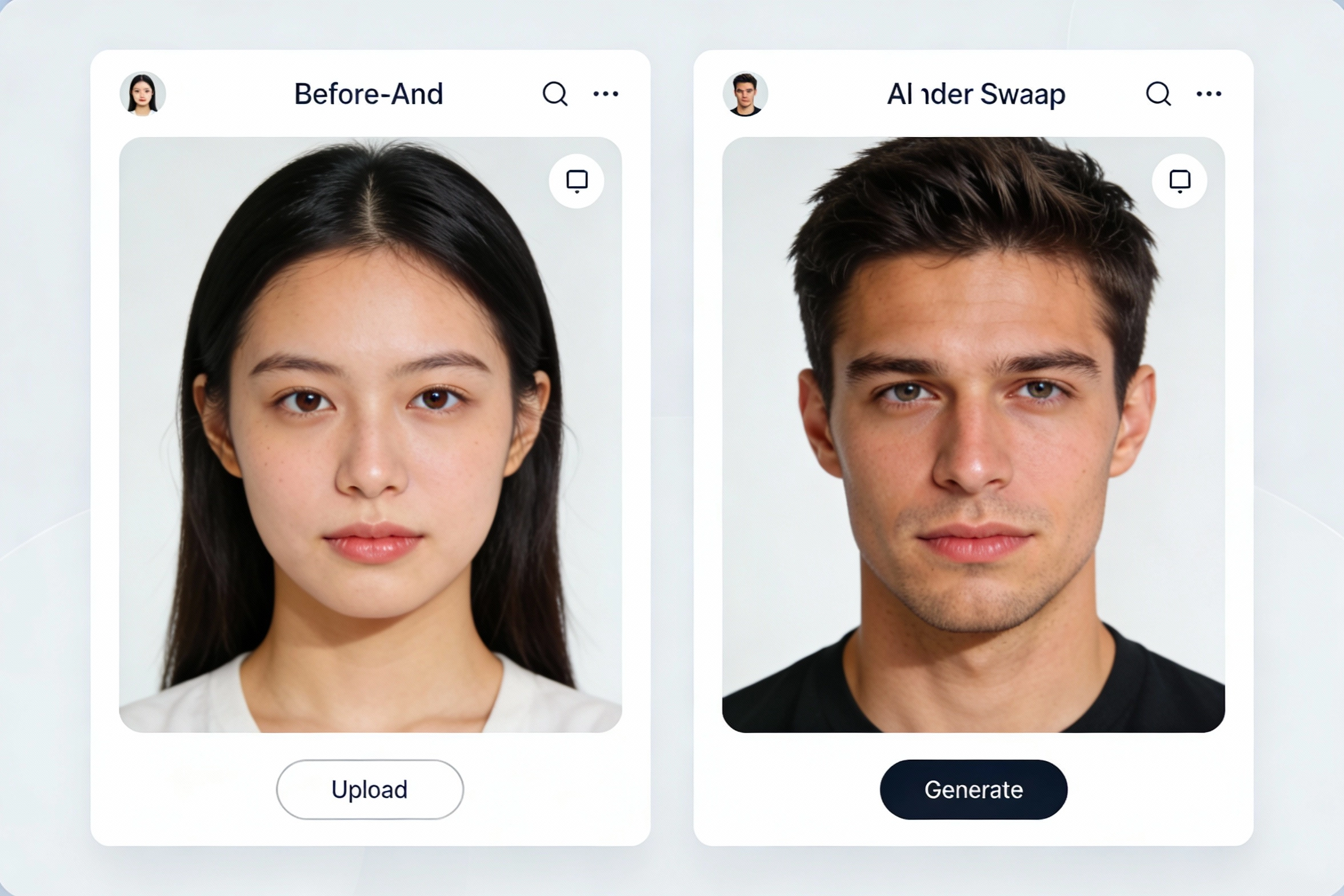 Gender swap IA portrait professionnel – headshot business soigné changé au genre opposé