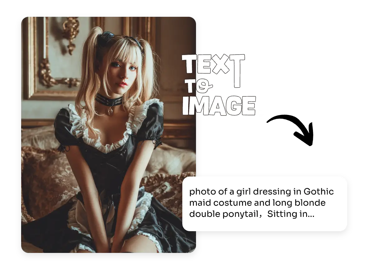 Custom AI girl generated from text prompt with detailed features on Createimg.ai