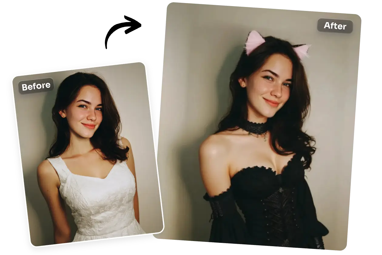 Photo transformed into anime AI girl character by Createimg.ai generator