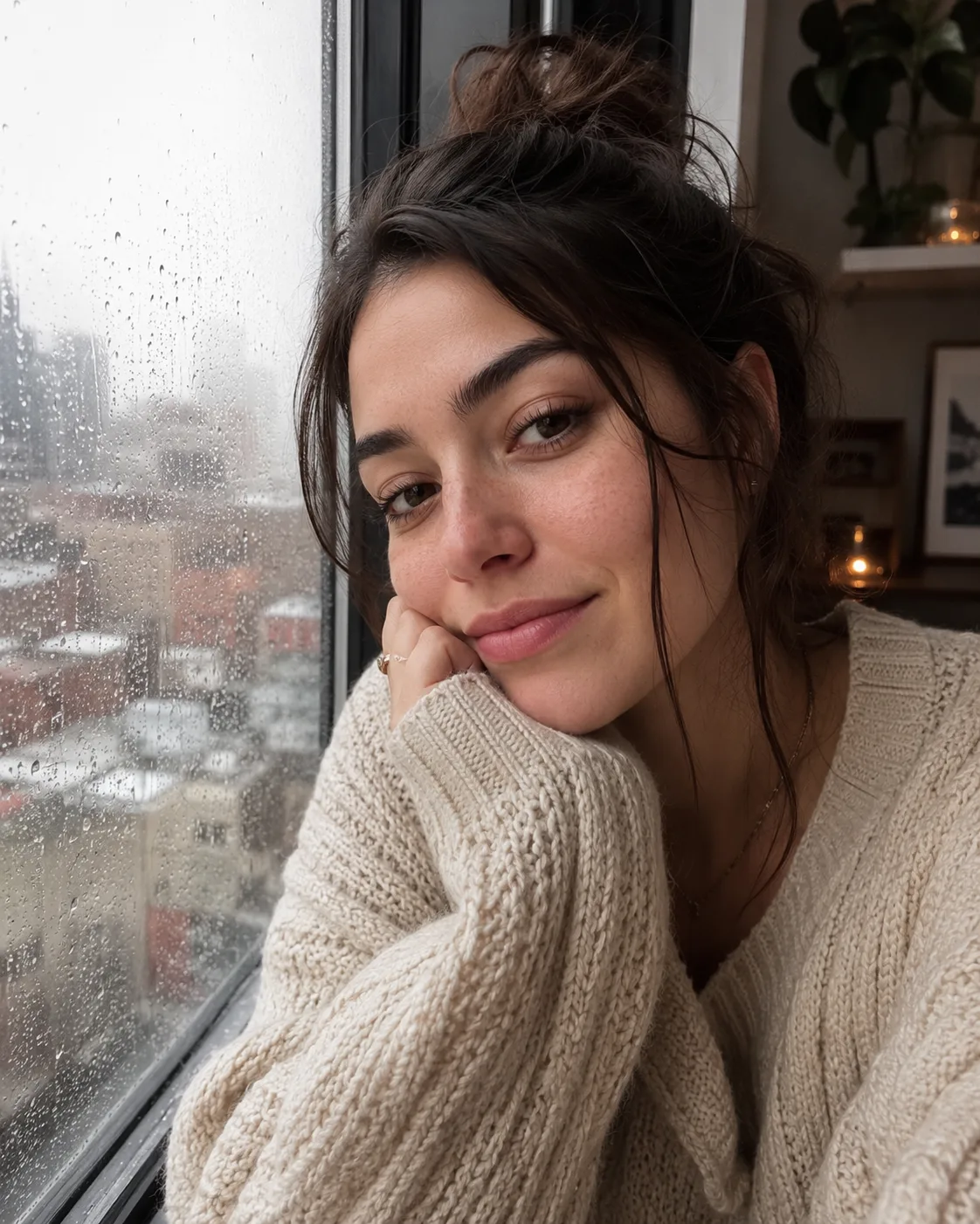 Rainy-Day Window Selfie