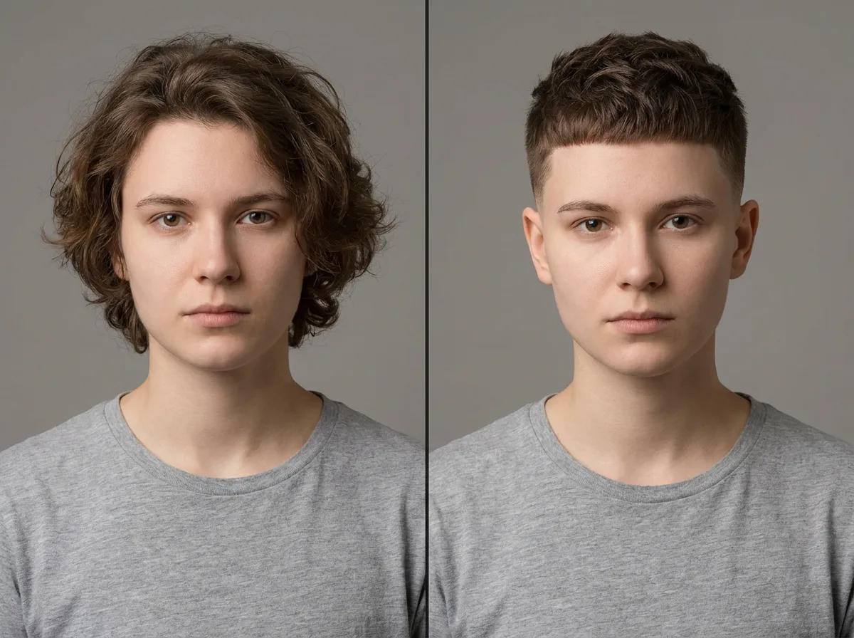 AI hair style generator example: hair texture transformation