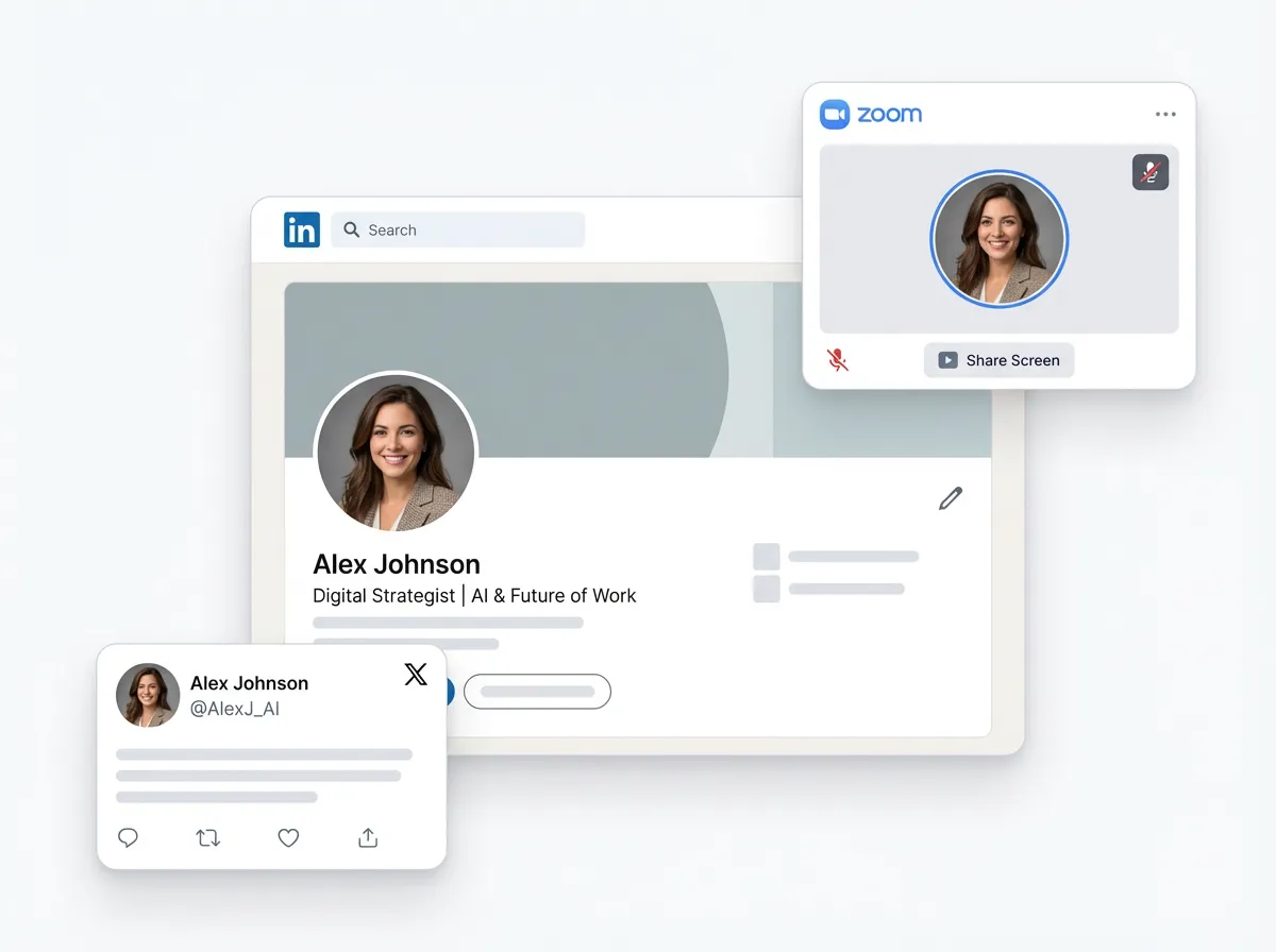 AI headshot generator example for a professional LinkedIn headshot