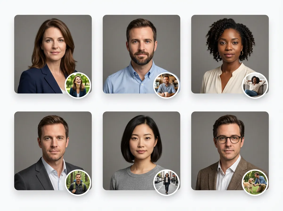 AI headshot generator example for a corporate team headshot