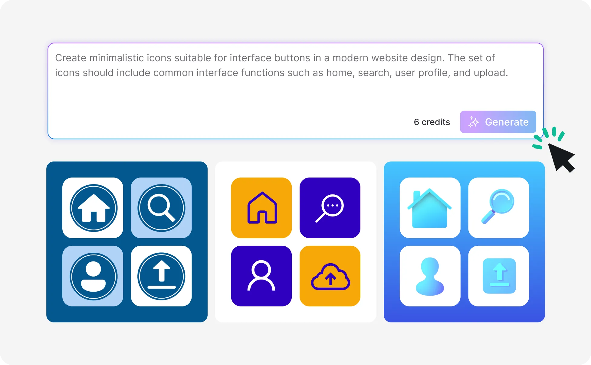 Professional app icons generated by AI icon generator on Createimg.ai