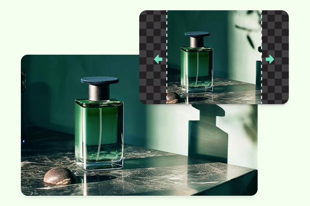 Image extended with custom prompt using AI image extender with prompt on Createimg.ai