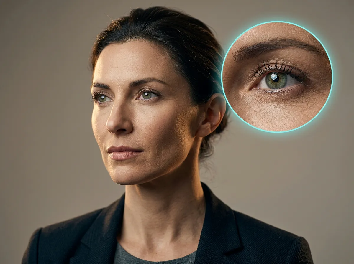 AI image upscaler 4K portrait enhancement showing sharp facial details and natural skin texture