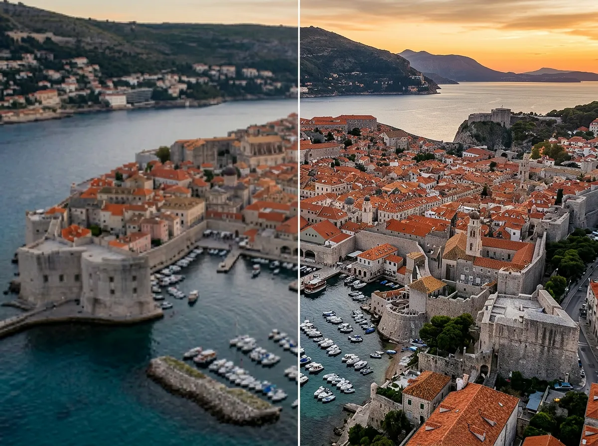 AI upscaled landscape photo with enhanced mountain details and vivid natural colors