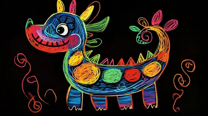 Esquisse colorée enfantine