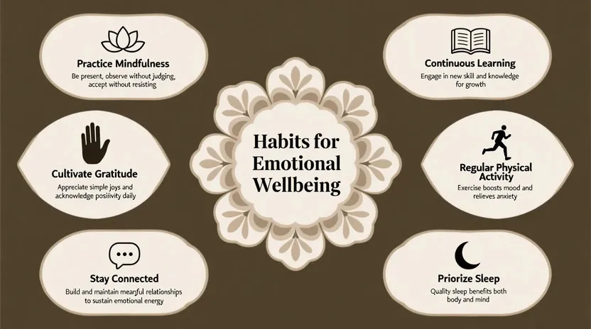 Elegant Infographic on Emotional Wellbeing Habits