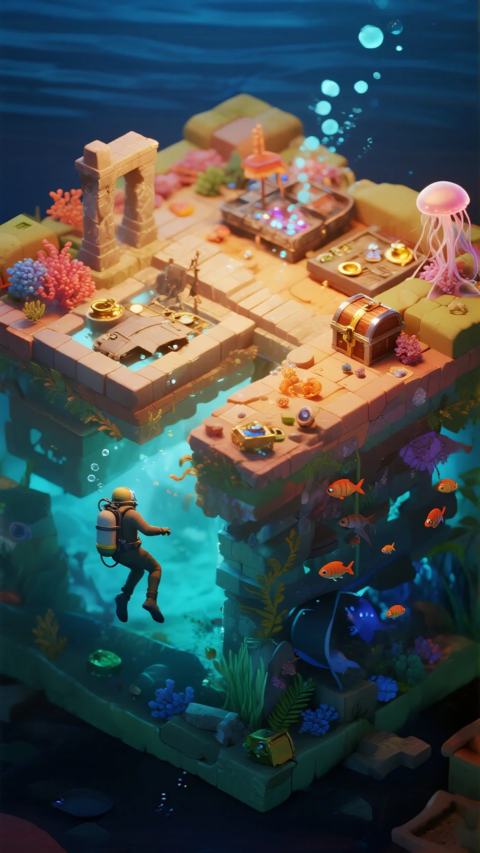 Diver and Hidden Treasure