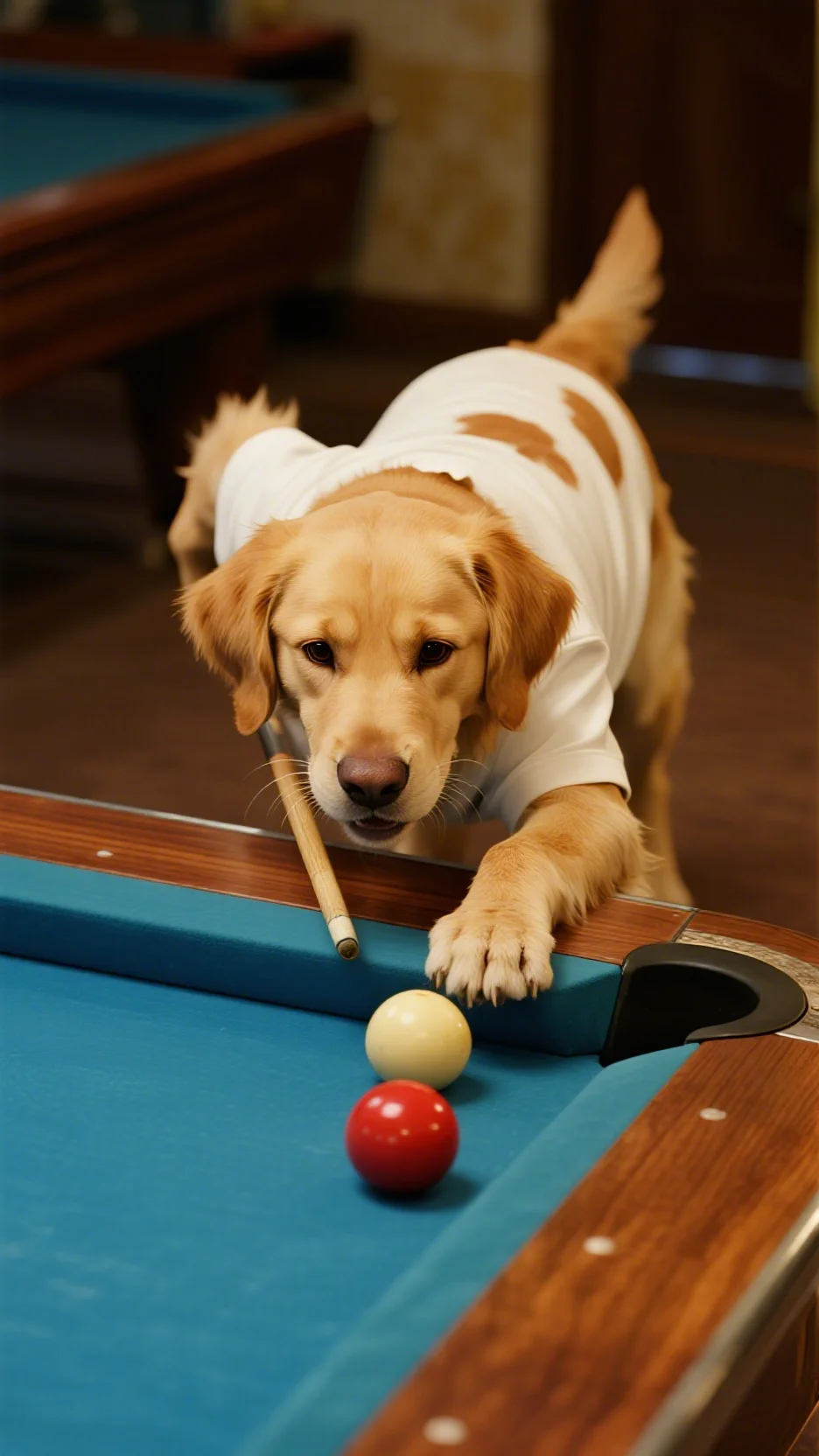 Dogs Playing Billiards