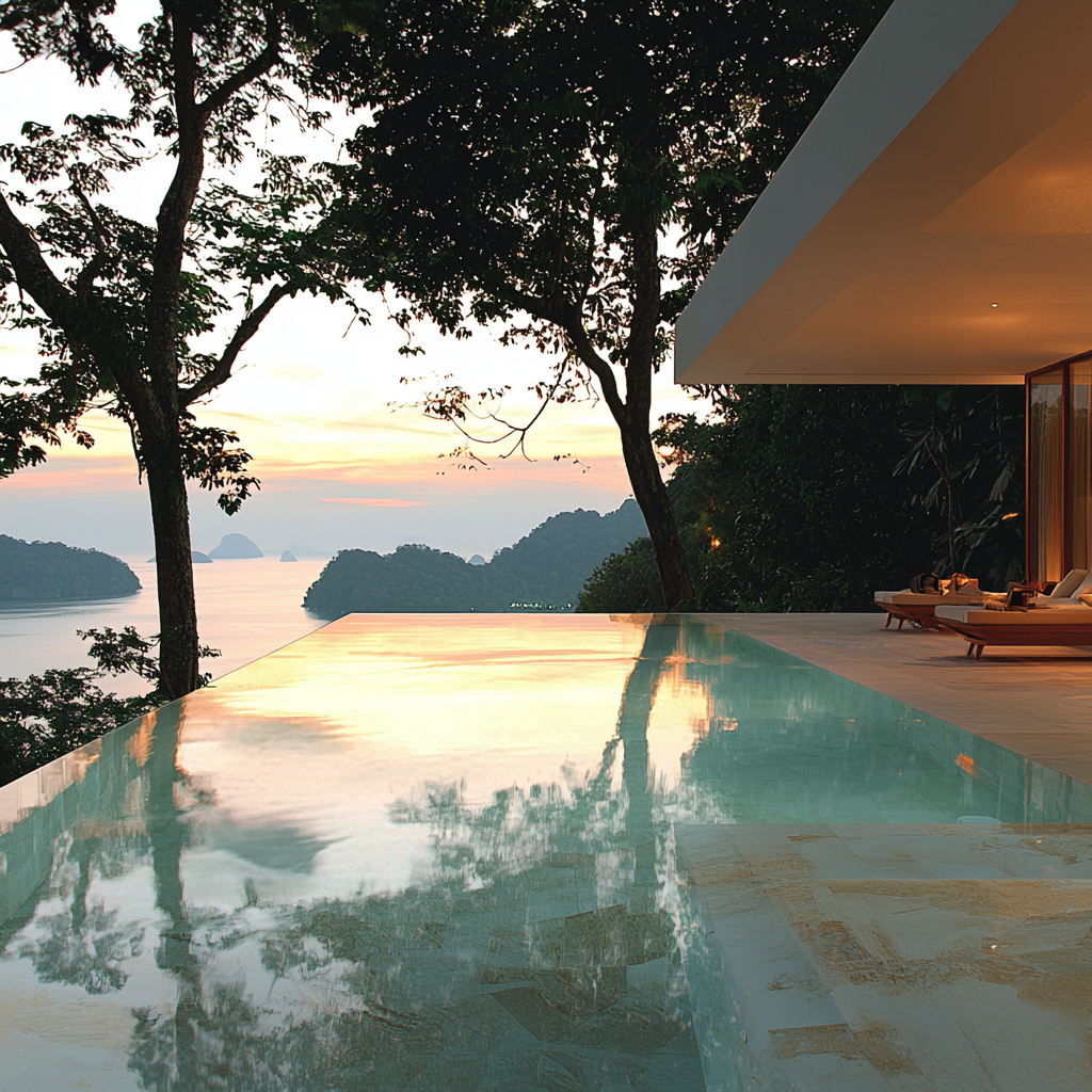 Realistic Style Resort Photo Midjourney