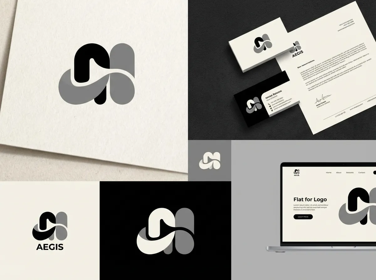 AI logo generator example: modern tech startup logo design