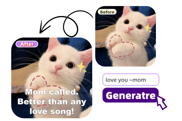 Ai meme generator with photo – photo mignonne d'animal transformée en meme amusant avec caption en haut et en bas