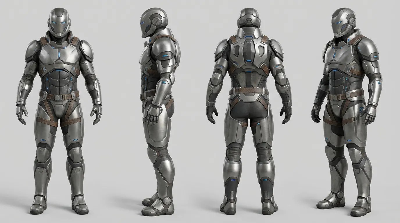 Seedream 4.5 AI character sheet and multi‑view product showcase with consistent identity