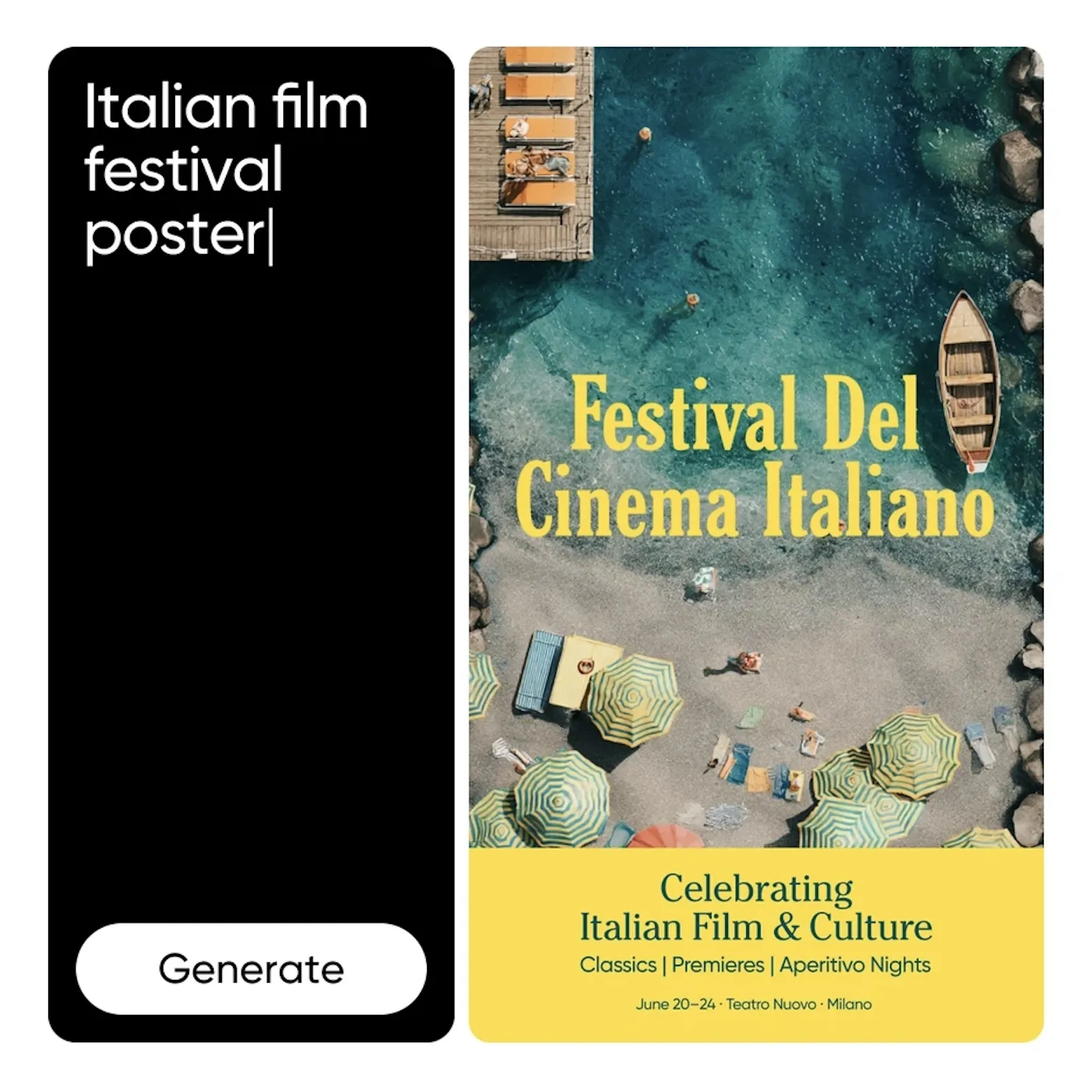 KI-Poster-Generator erstellt ein dramatisches Filmplakat mit atmosphärischer Beleuchtung