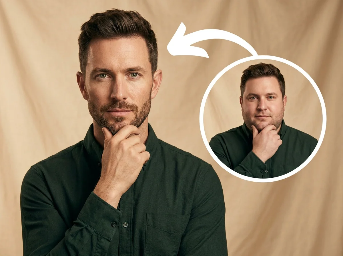 Filtre Skinny IA de Createimg.ai – affinez vos photos en ligne pour un portrait élégant et réaliste