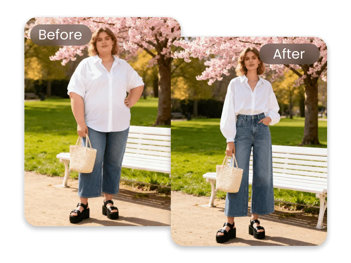 Filtro skinny IA selfie – selfie casual frente al espejo adelgazado sutilmente para redes sociales