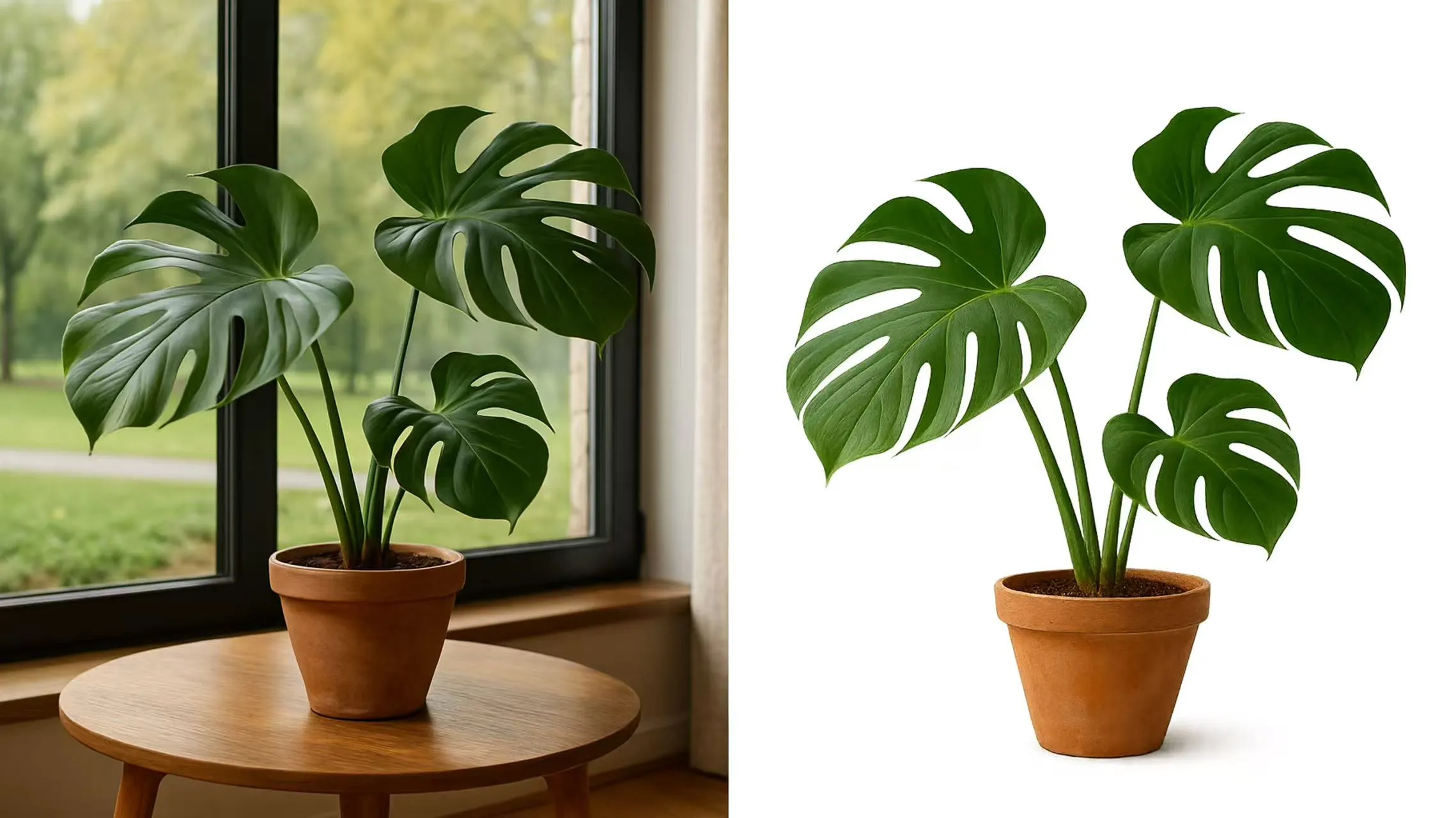 Background Remover example with plants and foliage showing crisp leaf edges and transparent background