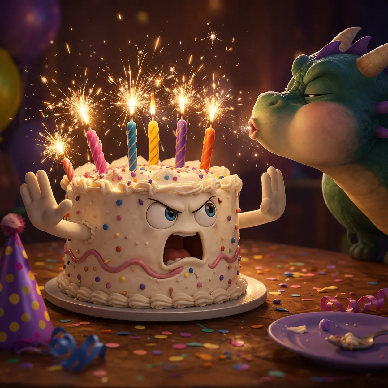 O bolo de aniversário revida