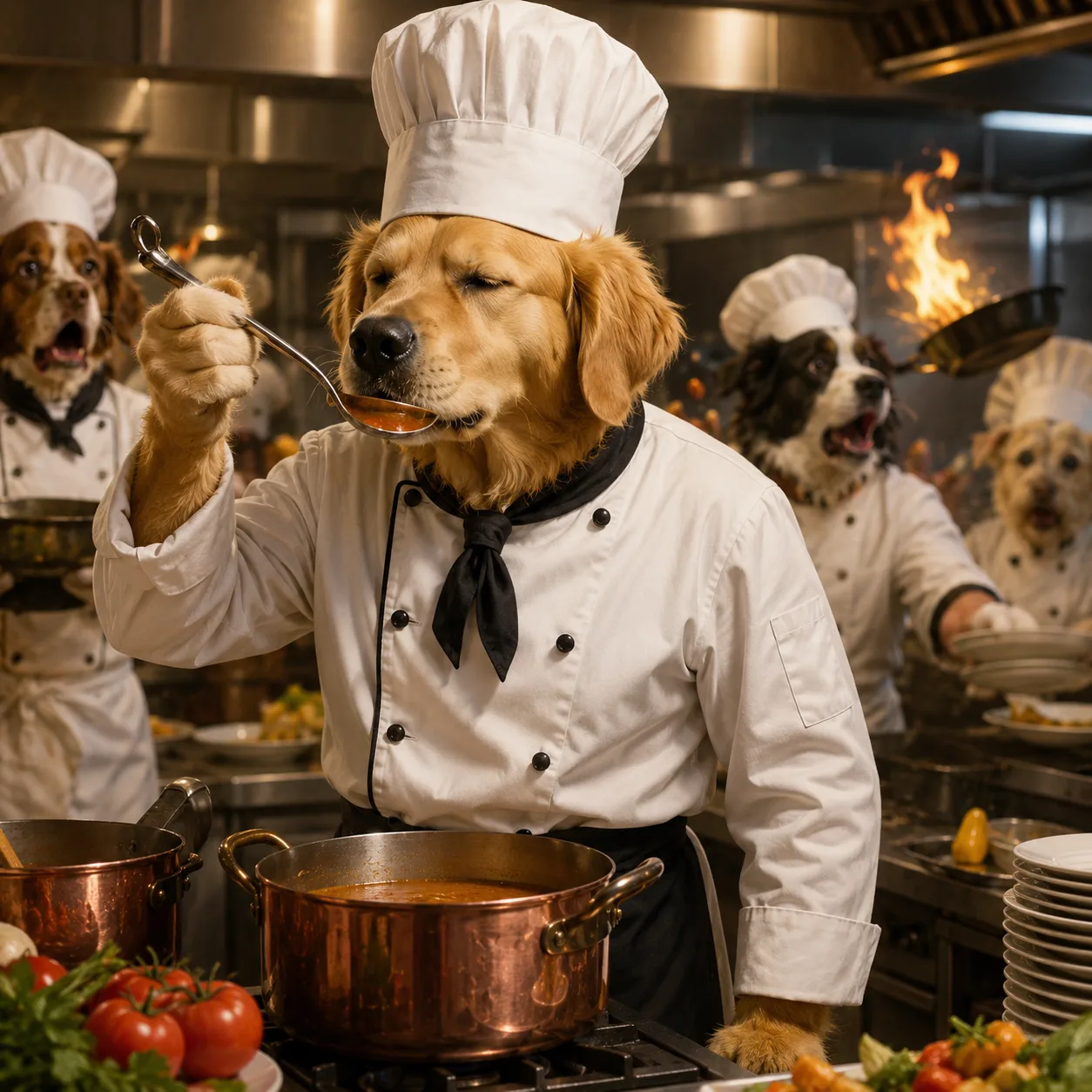 Um cão comanda um restaurante cinco estrelas