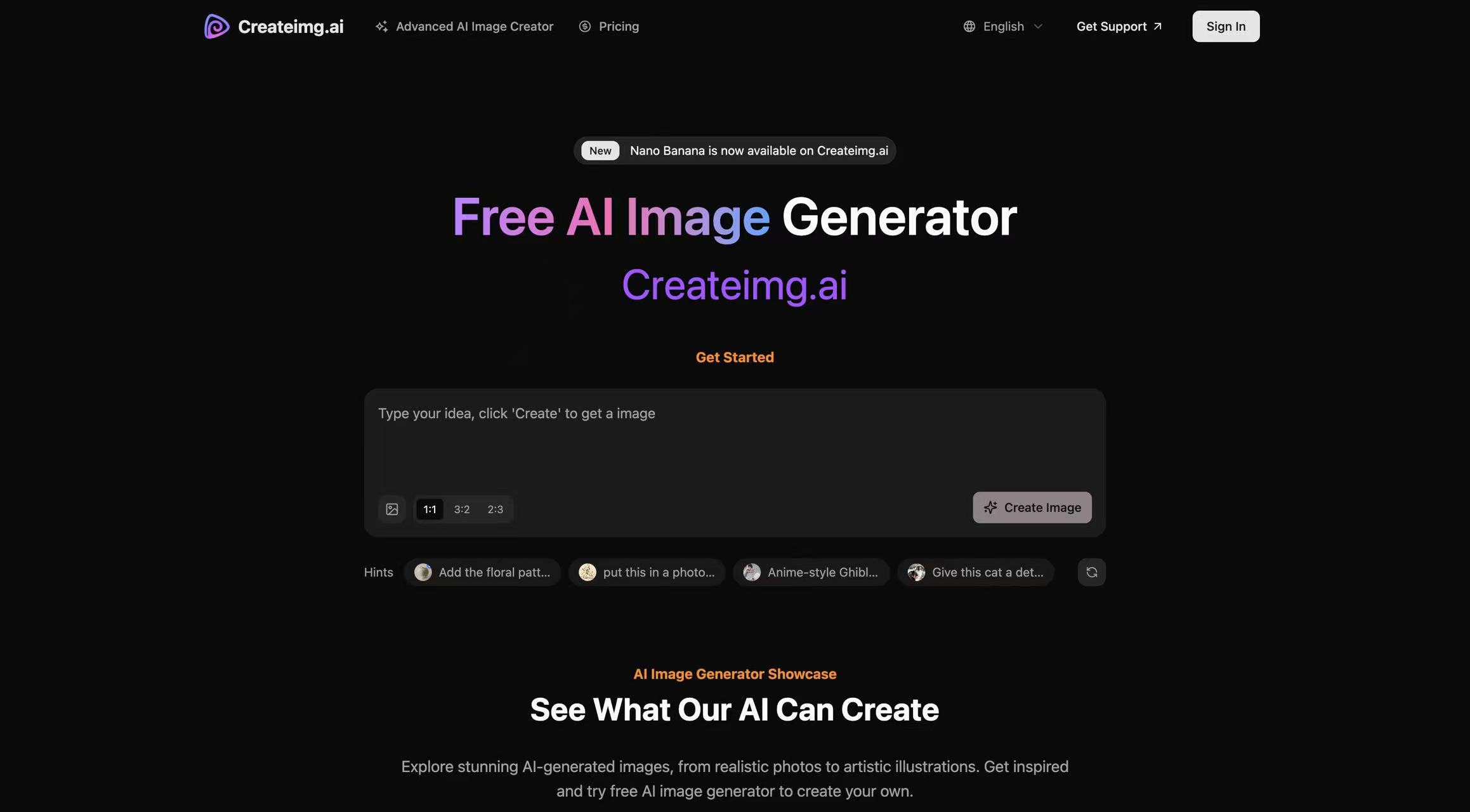 Createimg AI banner