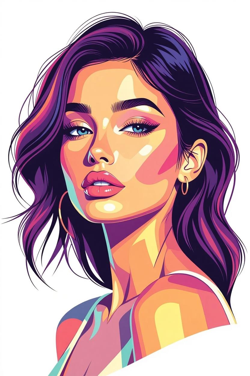 Pastel Woman Vector Art