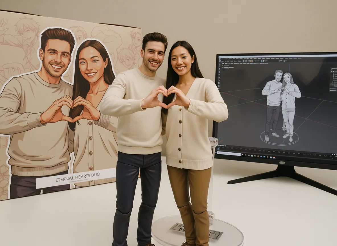 Générateur de figurines d’action IA créant des personnages d’anime éclatants aux contours marqués