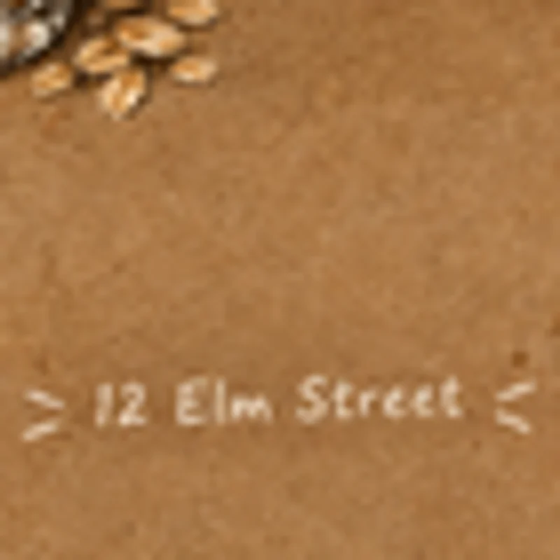 Tiny, blurry street address text