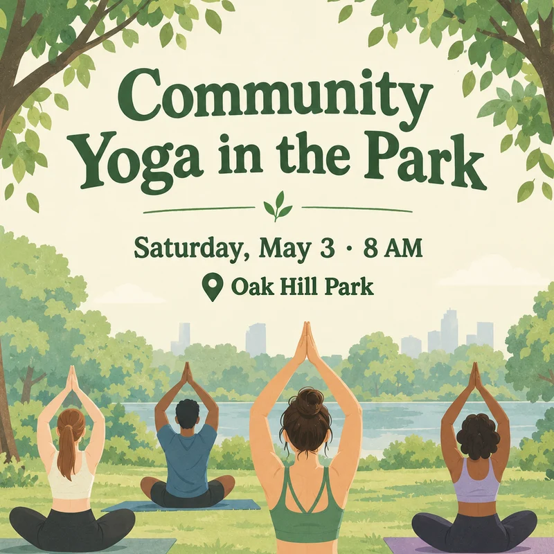 Flyer where Maple Park was changed to Oak Hill Park at the same size