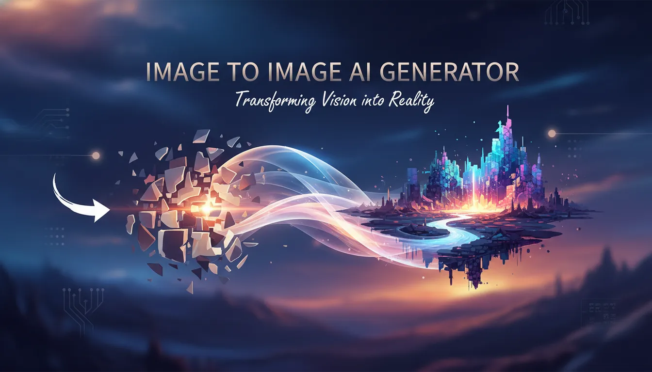 AI Image-to-Image generator transforming an uploaded picture into a new visual style using advanced models on Createimg.ai.