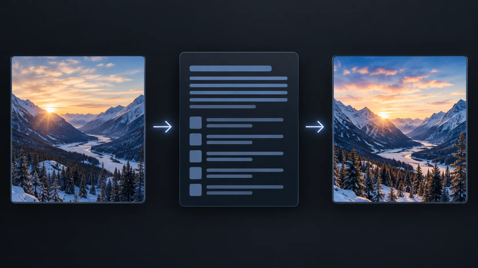 Image to Prompt generator turning a photo into an editable AI prompt and a new image created from it