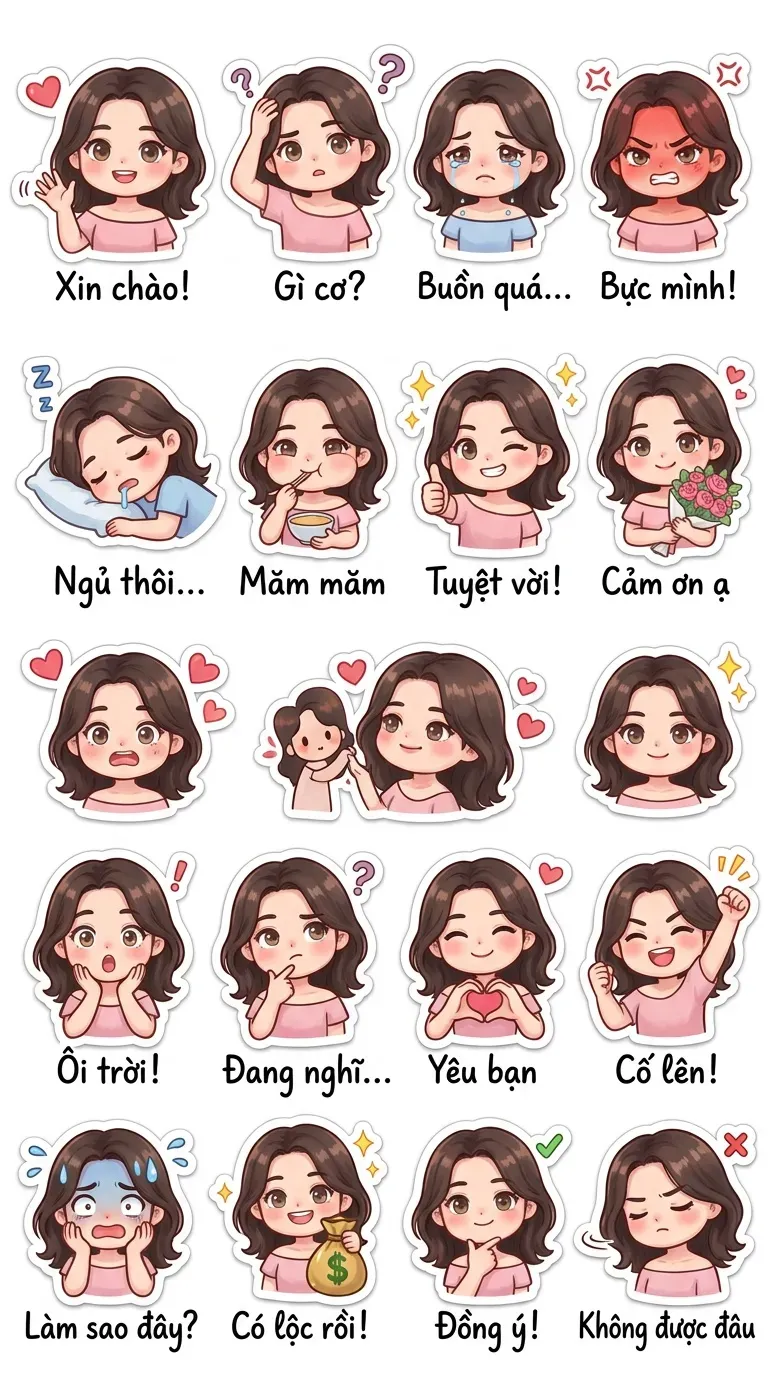 Sticker · Chibi-Stickerbogen