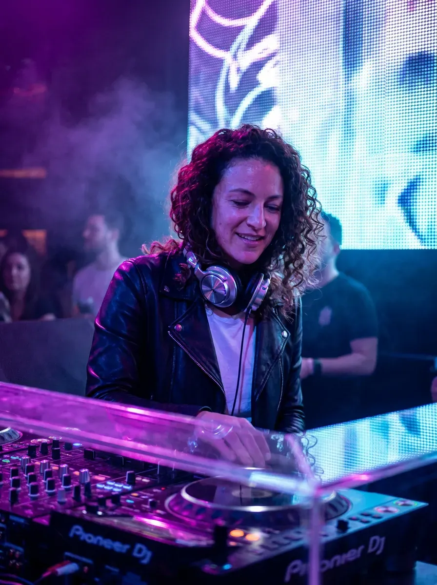 Porträt · Neon-DJ-Pult