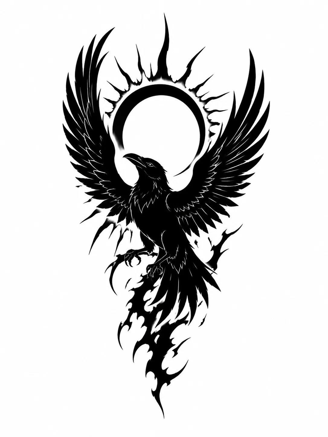 Corbeau et éclipse