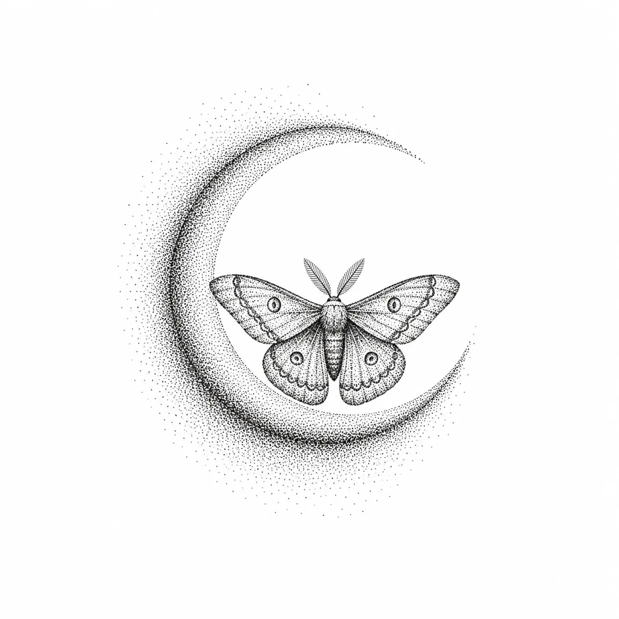 Croissant de lune et papillon de nuit