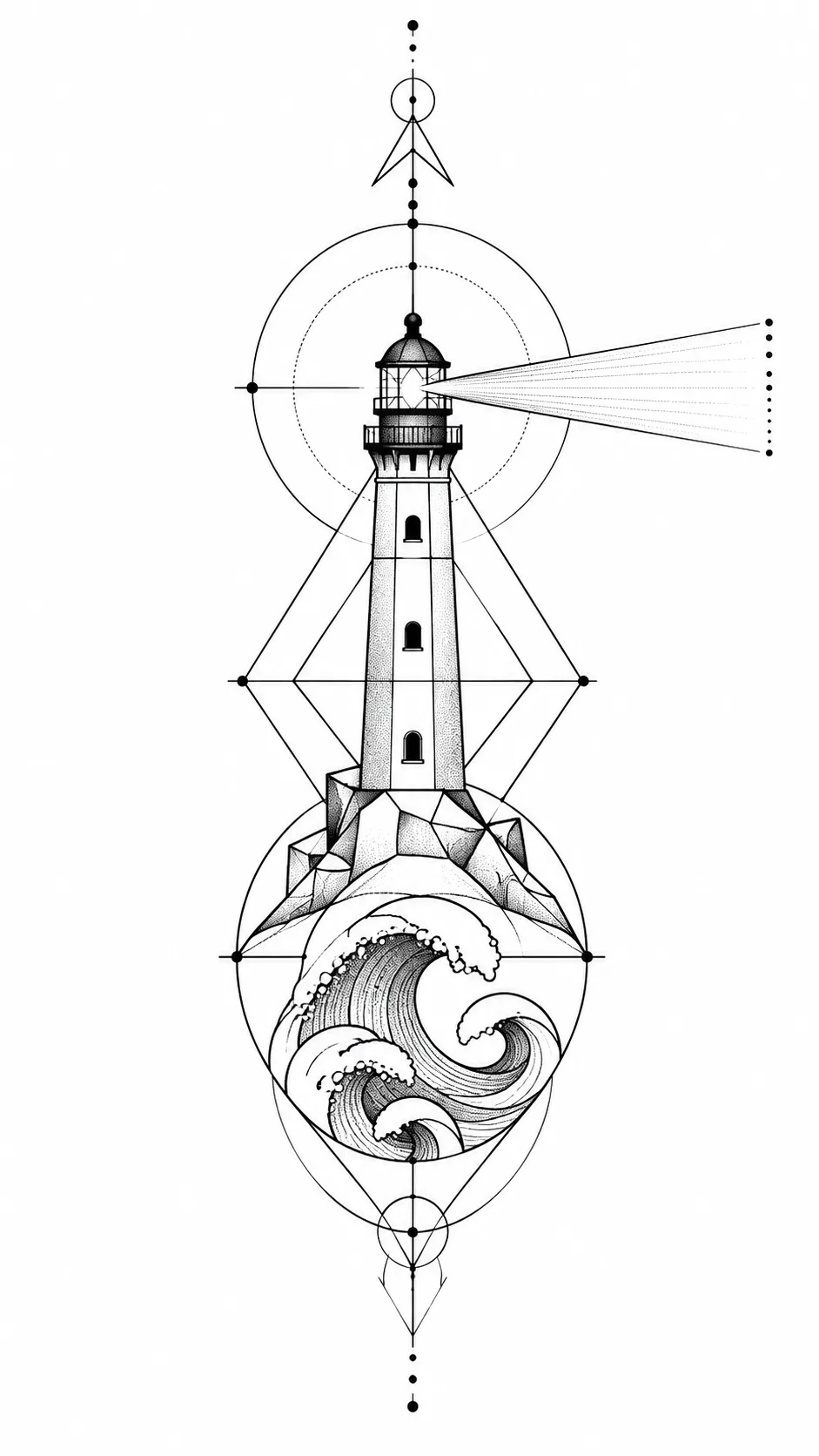 Phare et vagues
