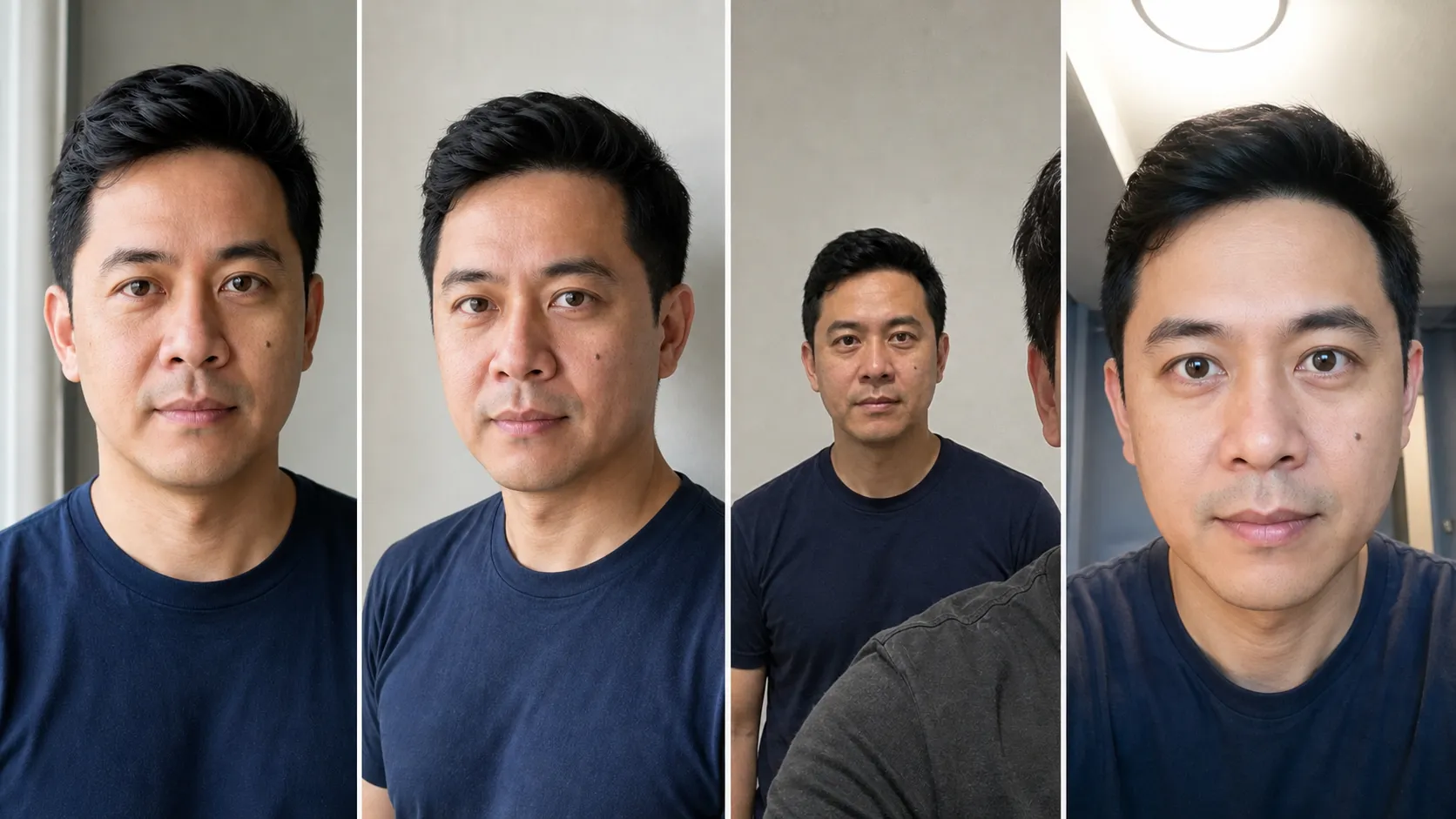 Useful and difficult source photos for creating an AI headshot