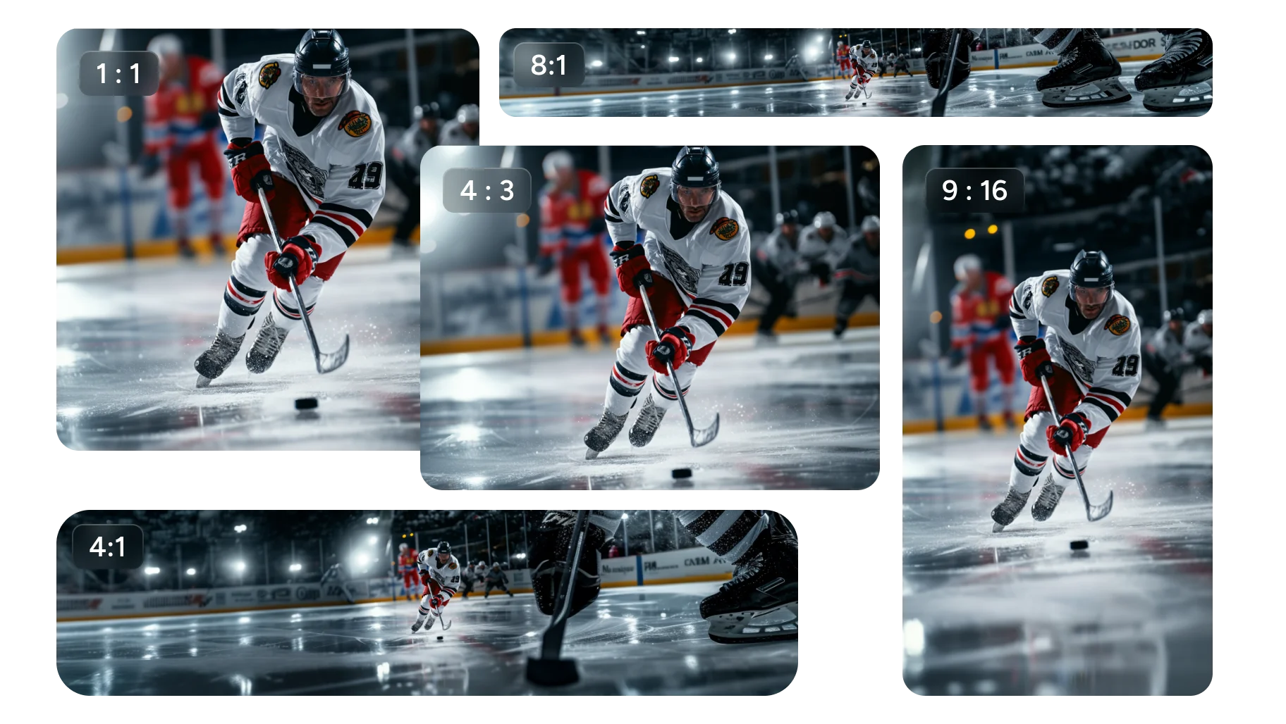 Nano Banana 2 generating images across multiple aspect ratios for different platforms
