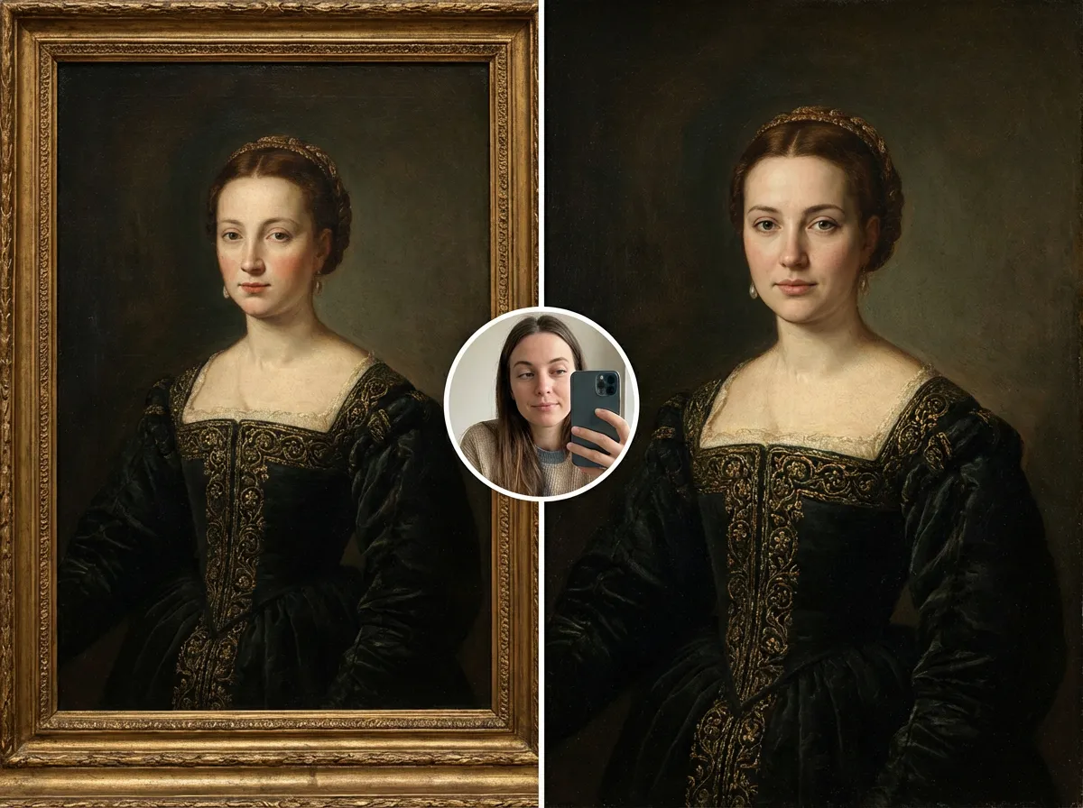 AI photo face swap example: artistic masterpiece
