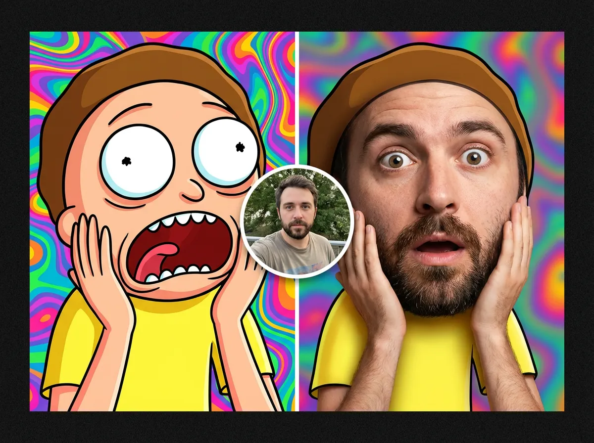 AI photo face swap example: custom meme creation