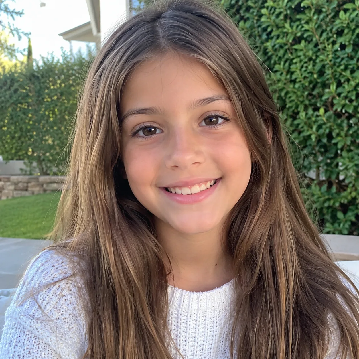 A girl looking at the camera