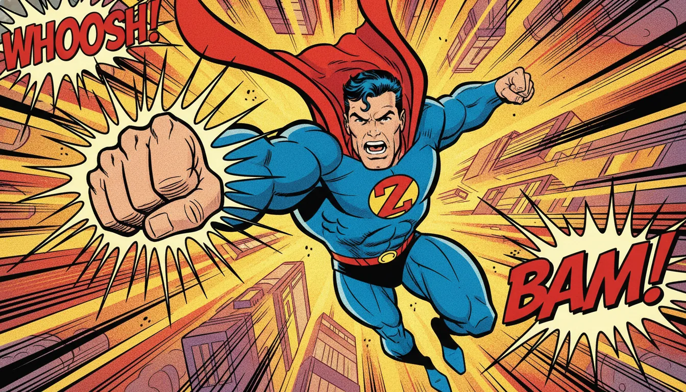 AI-generated comic artwork from Seedream 4.0 model, inspired by classic superhero comics with strong colors and intense visual impact