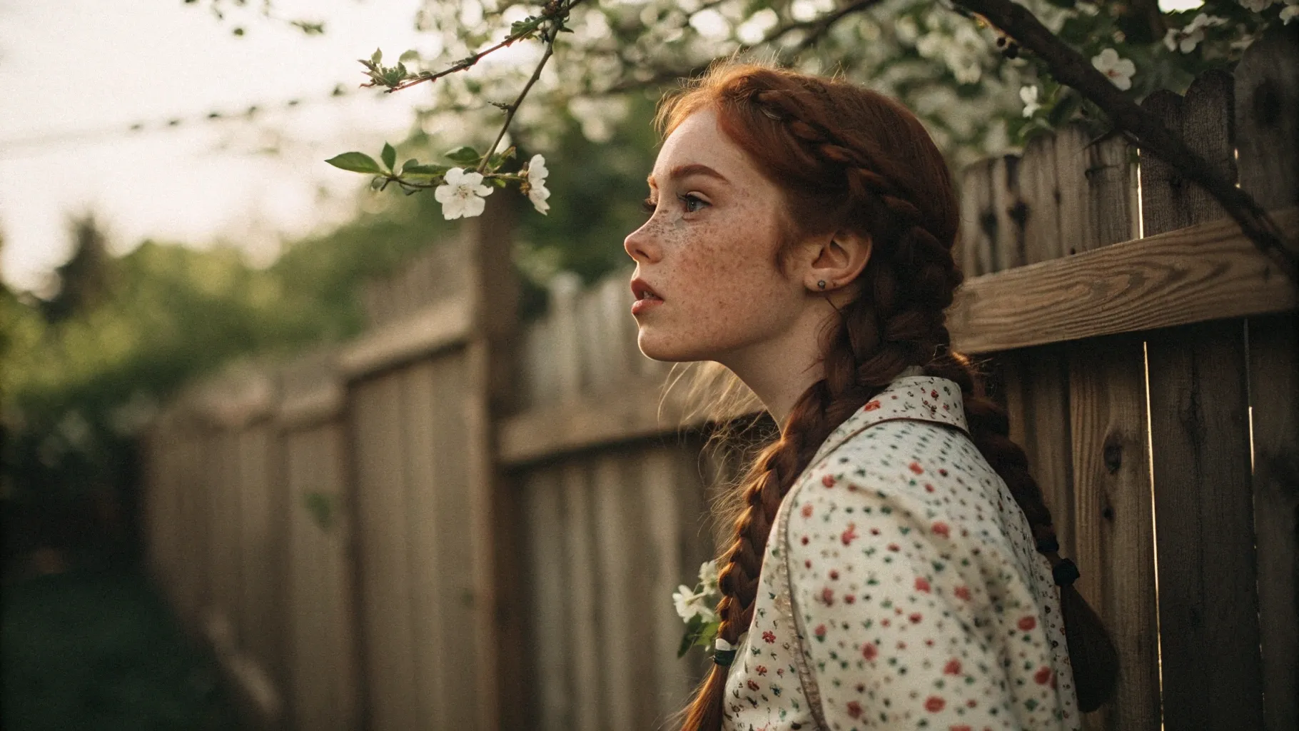 Cinematic vintage editorial-style portrait generated by Recraft AI using nostalgic 1970s photography prompt.